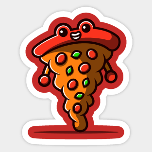 Cute Pizza Illustration. Sticker